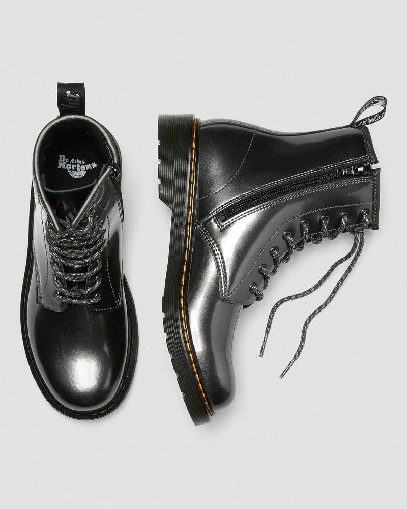 Dr Martens Youth 1460 Metallic Snørestøvler Børn Grå | DK 710TCE